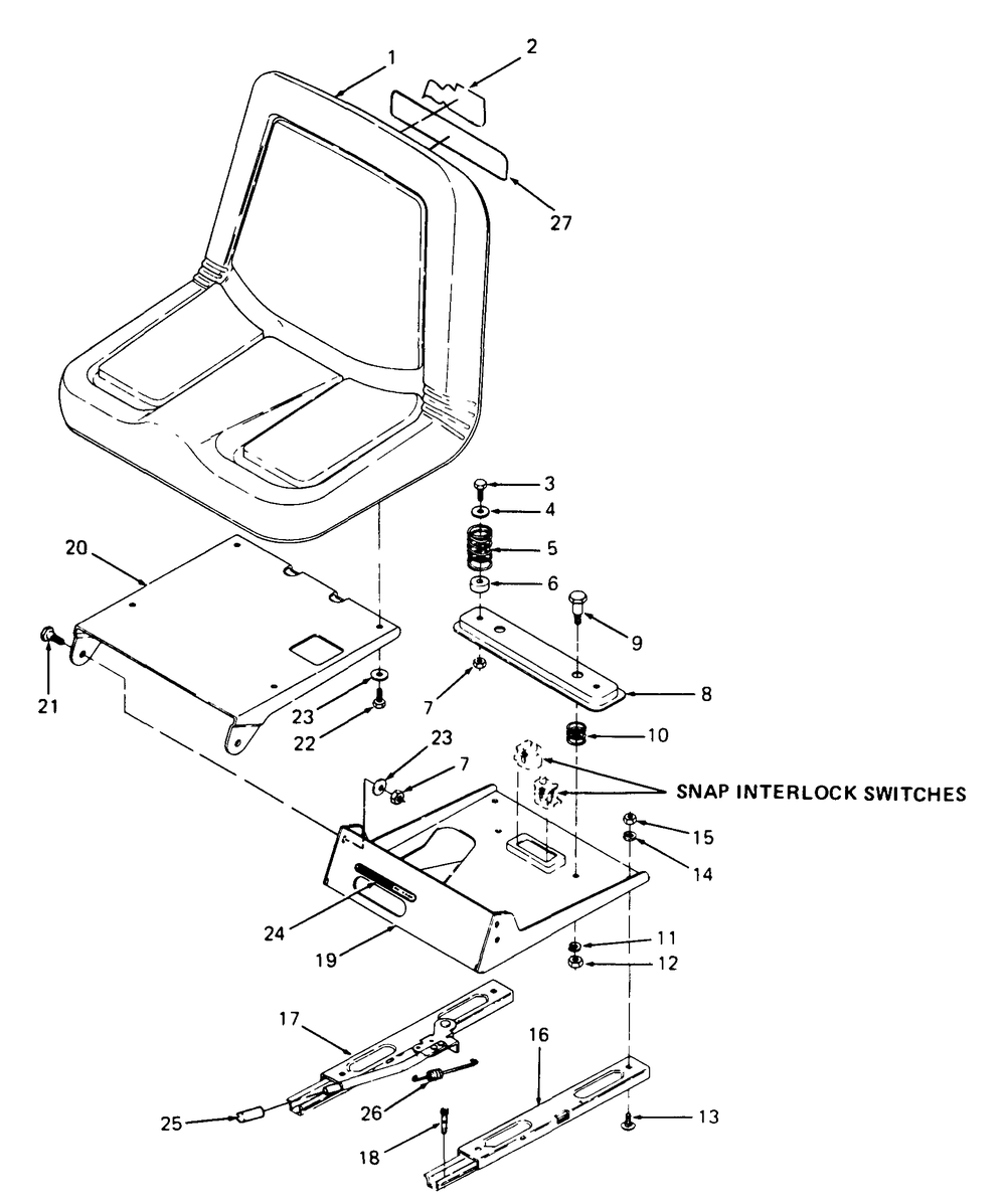 Seat And Track Assembly Diagram and Parts List for 2284 864501-899000-145734100-146734100-14A734100 Cub Cadet Lawn Tractor